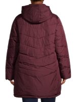 Big Chill Women's Plus Size Hooded Puffer Coat with Faux Sherpa Collar - Image 5